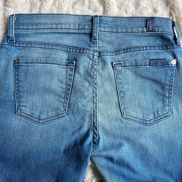 7 For All Mankind Skinny Crop and Roll medium wash low rise jeans size 26 - Picture 10 of 14